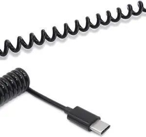 Aomoproing Spring Cable USB 3.1 Type C to Type C Charging Cable Retractable Type C Data Transmission Cord 480Mbps for Android Phone