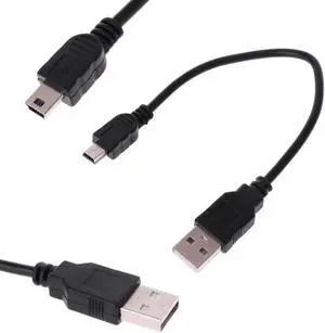 Aomoproing USB 2.0 court A mâle vers mini 5 broches B Data Cable cordon adaptateur Charger Data Power Cable Extension Cord USB Convertor A
