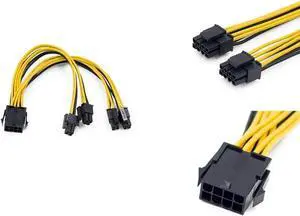 Aomoproing FOR CPU 12V 8Pin Female To Dual 8Pin (4+4)Pin 12V Male Motherboard Power Supply Cable Y Splitter Adapter Sleeve