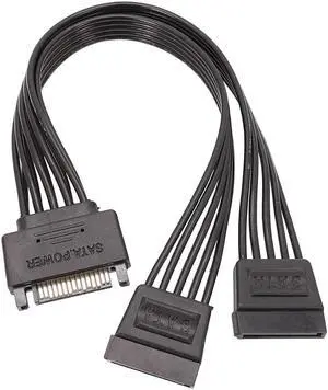 Aomoproing SATA 15Pin Male to Female Power Extension Cable HDD SSD Power Supply Cable SATA Power Cable for PC 20CM 5Wires 1 to 2 Aomoproing SATA 15Pin Male to Female Power Extension Cable HDD SSD Power Supply Cable SATA Power Cable for PC 20CM 5Wires 1 to 2