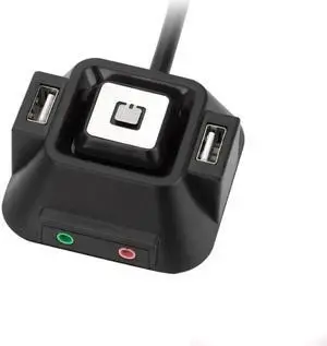 Aomoproing 1.2m Desktop Computer PC Case Power Supply on/off Reset Button Switch Extender Cable with Dual USB Port Dual Audio Plug