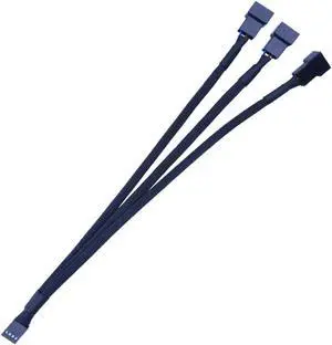 Aomoproing Molex To 4 Way 4Pin Fan Adapter for Computer Case Fan / CPU Fan / Mining Cooling Fans Black 26.5cm