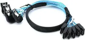 Aomoproing FOR SAS4.0 6 SATA to 6 SATA 7Pin Female Right Angle SSD Solid State Drive Data Cable