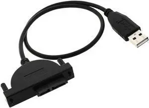 Aomoproing FOR USB 2.0 To Mini SATA 7+6 13Pin Adapter Cable For Laptop CD/DVD ROM Drive