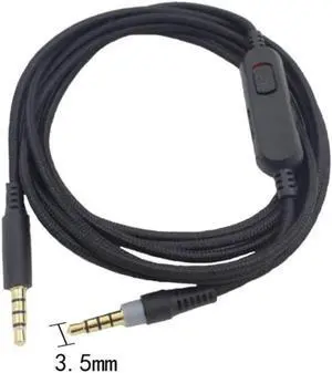 Aomoproing 2M Earphone Audio Cable 3.5mm Male To Male Volume Control Cord Line For HyperX Cloud Mix Cloud Alpha Gaming Headsets Accessories