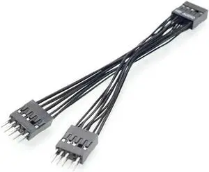 Aomoproing FOR Motherboard 9Pin HD Audio 1 to 2 Port Multiplier Y Splitter Male to Female Extension Cable