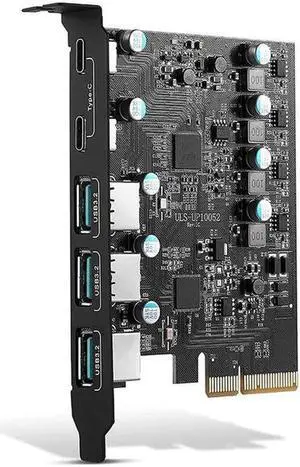 Aomoproing PCIe to USB 3.2 Gen 2 Card with 20Gbps Bandwidth 5Port (3X USBA 2X USBC) Converter PCIE Splitter for Windows 10/8