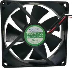 Aomoproing Tianxuan tx9025l12s 12V 0.16A 9cm 9025 cooling fan 9cm 2-wire wine cabinet refrigerator thermostat cabinet cooling