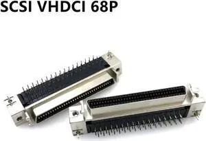 Aomoproing SCSI VHDCI68 VHDCI 68P V68 V.68 Single-layer Female Adapter 90 Degree Plug-in VHDCI 68P Female Connector