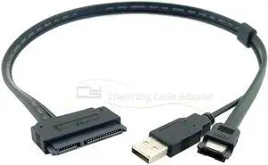 Aomoproing FOR HOT Hard Disk Drive 2 5 inch SATA 22Pin to eSATA Data USB Powered Cable Adapter 0.5M