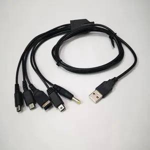 Aomoproing 1.2M Cable Fast Charging 5 In 1 USB Game Charger Cord Wire for Nintendo 3DS XL NDS Lite NDSI LL Wii U GBA PSP