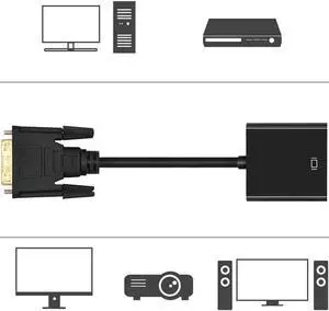 Aomoproing DVI to VGA converter HD 1080P DVI 24+1 25-pin to VGA adapter cable for TV PC monitor DVI-D to VGA for PC laptop TV