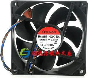 Aomoproing  SUNON EF92251S1-Q09C-S9A 9225 12V 3.83W 4-wire 90 * 90 * 25mm Cooling fan