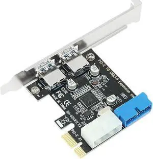 Aomoproing USB3 PCI Express Adapter PCI E To USB 3.0 20pin Converter Controller PCIe X1 USB 3 0 2 Ports Adapter USB3.0 PCI-e Expansion Card