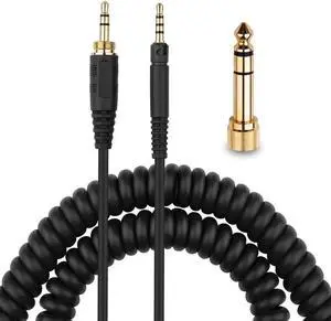 Aomoproing Cable Coiled Aux Cord Replacement for Sennheiser HD598 Cs HD599 HD569 HD579 HD558 HD518 Headphone Audio Cable with 6.35mm Adapte