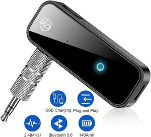 Aomoproing Bluetooth 5.0 Transmitter Receiver 2 in1 Jack Wireless Adapter 3.5mm Audio AUX Adapter For Car Audio Music Aux HandsHeadset