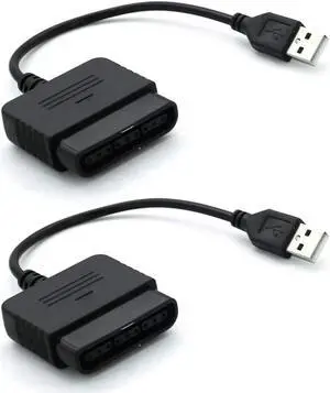 Aomoproing USB Port Game Controller Converter P2 to P3 Adapter Cable Without Driver Gamepad for PS2 PS3/PC System 2-Pack