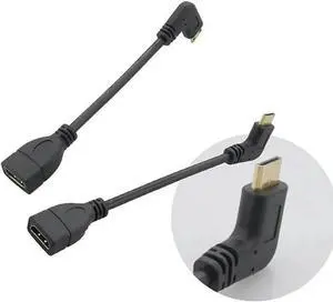 Aomoproing FOR High Speed 90 Degree Mini HDMI-compatible Right-toward Male to HDMI compatible Female Cable Adapter Connector (Right-Toward)