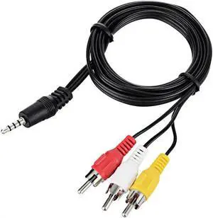 Aomoproing Audio / Video AV 3.5mm to 3-RCA 5ft Composite Cable for Canon Camcorders