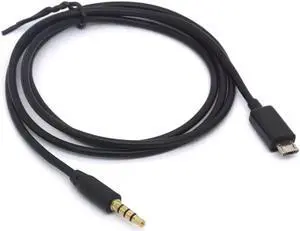 Aomoproing Micro USB to 3.5mm Audio Output Cable - Gold Plated 4 Pole 3.5mm Male to Micro B Male Car Aux Audio Extension Cord for Android