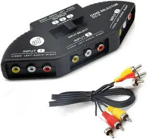 Aomoproing FOR Audio Video AV RCA Switch Splitter Selector 3 to 1 RCA composite AV cable for STB TV DVD player