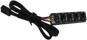 Aomoproing 1 To 5 4-Pin TX4 PWM CPU Cooling Fan Braided Power Cable Hub Splitter Adapter 3 Pin 4 Pin Extension Cord