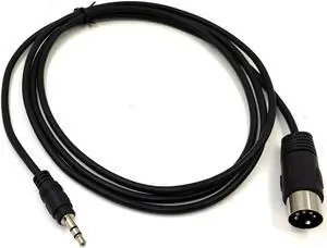 Aomoproing MIDI Cable, 1.5M/5Ft 5-Pin DIN Plugs Male to 3.5mm 1/8 inch TRS Male Jack Stereo Plug Converter Cable Audio Cable (DIN-3.5mm)