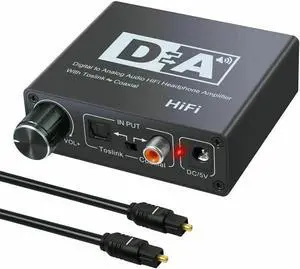 Aomoproing Hifi DAC Amp Digital To Analog Audio Converter RCA 3.5mm Headphone Amplifier Toslink Optical Coaxial Output Portable dac 24bit