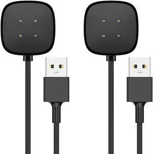Aomoproing 2 Pack Charger Cable Compatible with Fitbit Sense/Fitbit Versa 3, 3.3Ft Replacement USB Charging Cable Dock Stand Sturdy Power
