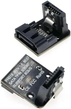 Aomoproing FOR 2Pcs/lot SATA Female to Male Adapter with Lock and 90 Degree Elbow for PC Hardware and Motherboard