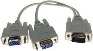 Aomoproing VGA Splitter Cable 15 Pin VGA Male To 2 Female Splitter Cable SVGA Monitor Adapter Extension Converter Video Cable Lead for PC