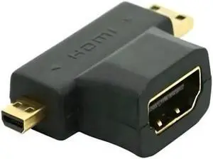 Aomoproing FOR 3-in-1 1080p HDMI Female to Micro Mini HDMI Male Adapter Con ter Type D C A