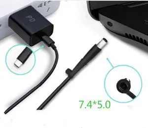 Aomoproing 65W 7.4*5.0mm USB Type C PD Charging Cable Latitude DC Plug Connector Power Adapter Converter Laptop Charger Cable Cord Aomoproing 65W 7.4*5.0mm USB Type C PD Charging Cable Latitude DC Plug Connector Power Adapter Converter Laptop Charger Cable Cord
