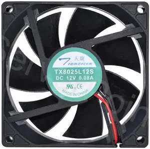Aomoproing TX8025L12S DC 12V 0.08A 8025 8cm 80*80*25mm Ultra Quiet Cooling Fan 2 Wires