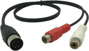 Aomoproing Din 5 Pin Male to 2 RCA Female Professional Grade Audio Cable for Bang & Olufsen, Naim, Quad.Stereo Systems (0.5m)