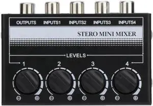 Aomoproing Wide Compatibility Compact 4 Channels High Fidelity Sound Mixer for Karaoke