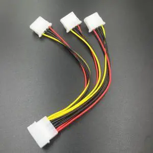 Aomoproing 1pcs 4 Pin IDE 1-to-3 Molex IDE Female Power Supply Splitter Exentsion Adapter Cable