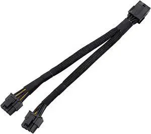 Aomoproing 18AWG 8Pin to Dual 6+2 Pin 8 Pin 20cm Graphics Card Power Cable PCI-E PCIE GPU BTC ETH Mining Miner Extension Splitter Cable