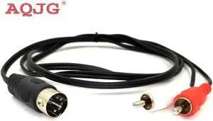 Aomoproing 5-Pin DIN Male MIDI Cable to 2 Dual RCA Male Plug Audio Cable For Naim, Quad Stereo Systems 150CM AQJG Aomoproing 5-Pin DIN Male MIDI Cable to 2 Dual RCA Male Plug Audio Cable For Naim, Quad Stereo Systems 150CM AQJG