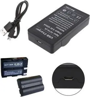 Aomoproing USB Charger For Nikon EN-EL3E EN-EL3 D100/100SLR/D50/D70/D70S/D200/D80/D90 Charger