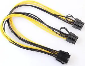 Aomoproing 8pin To 2x8pin Pcie Dual 8Pin PCIe 2 X 8pin (6+2pin) Graphics Video Card Power Cable Extension Cable 30cm
