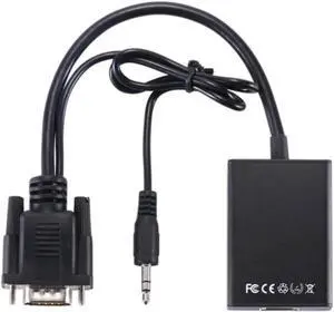 Aomoproing VGA to HDMI-compatible Converter Adapter Output 1080P HD with Audio TV AV to HDTV Video Cable Converter Adapter for TV PC