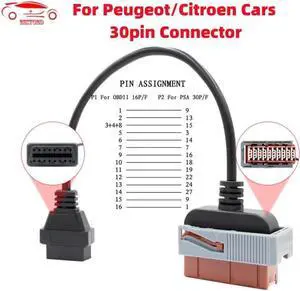 Aomoproing OBD2 Connectory Lexia3 30 pin OBD1 To OBD 216 pin Adapter Cable Diagnostic Scanner Auto Car Tool For Citroen/Peugeot