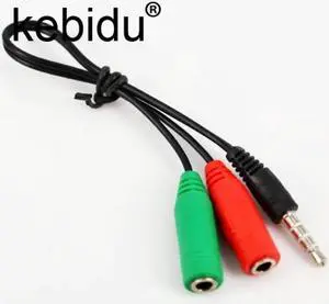 Aomoproing Kebidu-adaptador divisor de auriculares, 3,5mm, Cable de Audio Jack 3,5mm macho a 2 hembra, Cable de extensión de auriculares para iphone y portátil