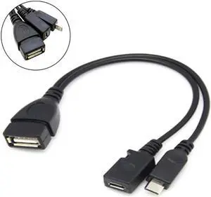 Aomoproing 1Pcs Usb One cent two Port Adapter OTG Cable For Mobile Tablet External Power Supply