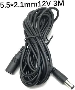 Aomoproing DC Power Cvable Extension Cord Adapter 12V Power Cords 5.5mmx2.1mm For Camera Power Extension Cord 3M