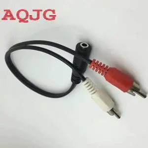 Aomoproing Universal Rca Cable Stereo Audio 3.5mm Female Jack To 2RCA Male Socket Headphone 3.5 Y Adapter Video Cable AQJG 15CM
