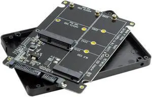 Aomoproing 2 in 1 Combo M.2 NGFF B-Key & MSATA SSD to SATA 3.0 Adapter Converter Case Enclosure Support SATA Reversion 3.2