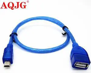 Aomoproing USB 2.0 Female to Mini USB Male Cable Adapter 5P OTG V3 Port Data Cable For Car Audio Tablet For MP3 MP4 horn speaker 30cm 0.3m