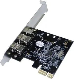 Aomoproing PCI-E 1X to 16X 1394 DV Video PC Capture Expansion Card with 6 Pin to 4 Pin Firewire Pcie Adapter Card Desktop Computer 3 Port